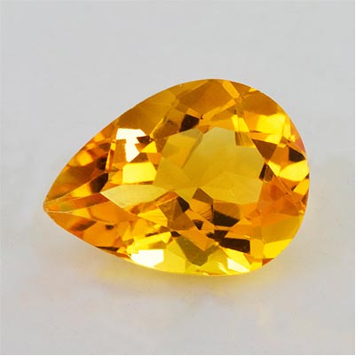 Natural 12x9x6.40mm Faceted Pear Citrine