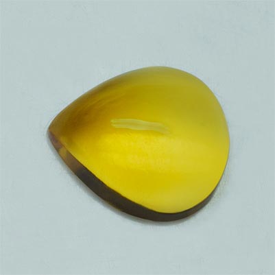 Natural 10.6x8.9x5.5mm Cabochon Pear Citrine