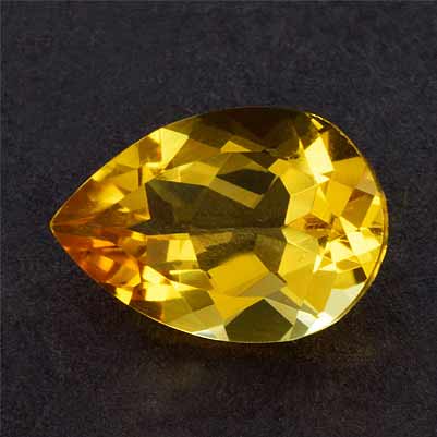 Natural 11x8x5.2mm Faceted Pear Citrine