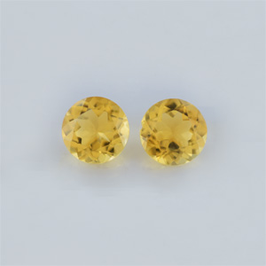 Natural 7x7x4.5mm Faceted Round Citrine