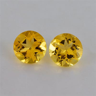 Natural 7x7x4.5mm Faceted Round Citrine