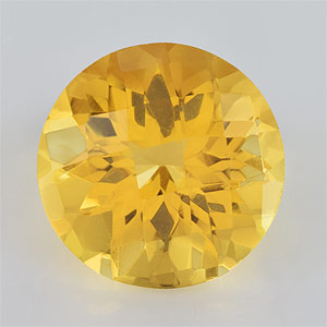 Natural 14x14x9.3mm Faceted Round Citrine