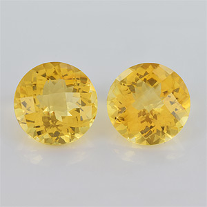 Natural 14x14x9.3mm Faceted Round Citrine