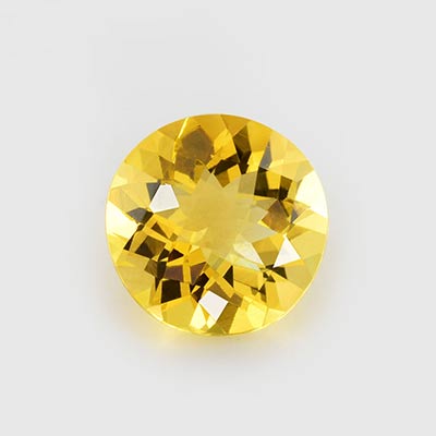 Natural 9.5x9.5x5.6mm Checker Round Citrine