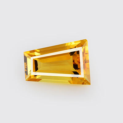 Natural 14x10x6.6mm Faceted Tapered Citrine