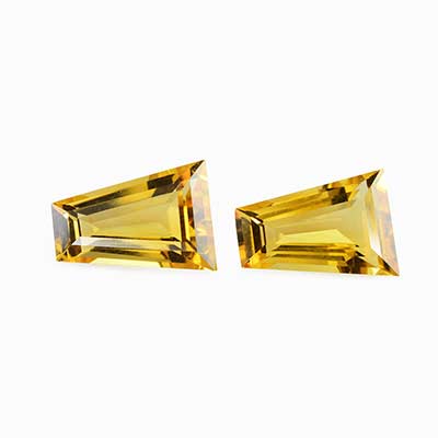 Natural 10x7x4.7mm Faceted Tapered Citrine