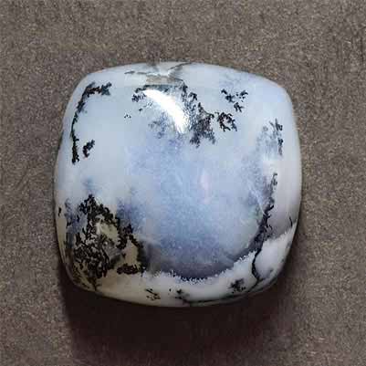 Natural 16x16x7.7mm Cabochon Cushion Dendrite Opal