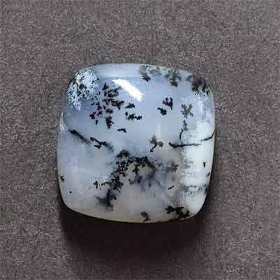 Natural 12.20x12.20x5.7mm Cabochon Cushion Dendrite Opal