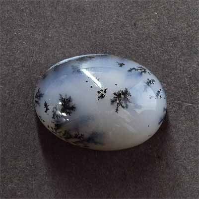 Natural 18x13x8.5mm Cabochon Oval Dendrite Opal