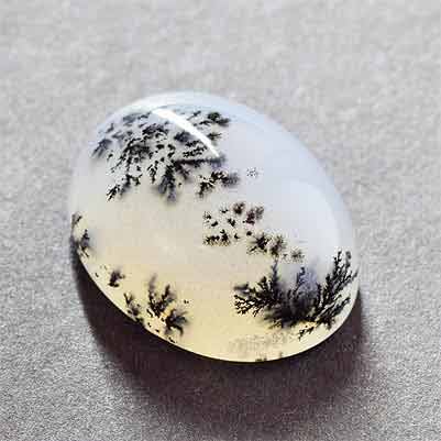 Natural 20x15x9.6mm Cabochon Oval Dendrite Opal