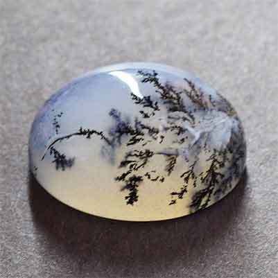 Natural 20x15x9.5mm Cabochon Oval Dendrite Opal