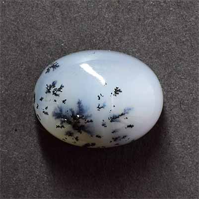 Natural 16x12.20x7.6mm Cabochon Oval Dendrite Opal