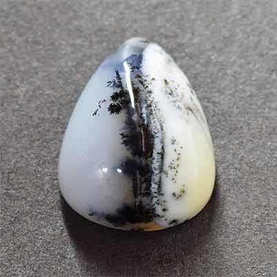 Natural 16x12x7.10mm Cabochon Pear Dendrite Opal