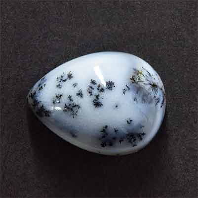 Natural 16x12x7.10mm Cabochon Pear Dendrite Opal