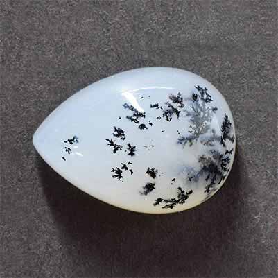 Natural 18x13x8.5mm Cabochon Pear Dendrite Opal