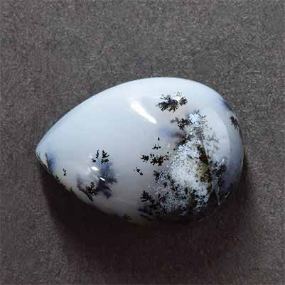 Natural 18x13x8.10mm Cabochon Pear Dendrite Opal