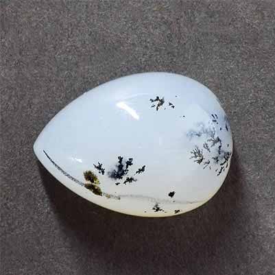 Natural 18.20x13.20x8.6mm Cabochon Pear Dendrite Opal