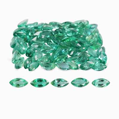 Natural 6x3x1.9mm Faceted Marquise Brazilian Emerald