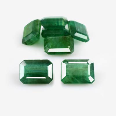 Natural 8x6x3.7mm Faceted Octagon Brazilian Emerald