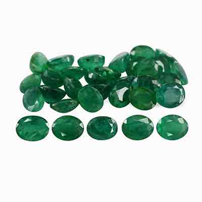 Natural 5x4x2.4mm Faceted Oval Brazilian Emerald