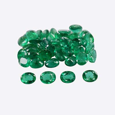 Natural 5x4x2.5mm Faceted Oval Brazilian Emerald