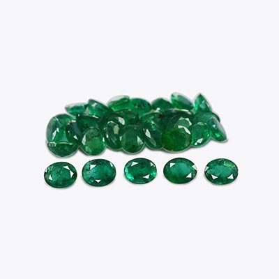 Natural 5x4x2.5mm Faceted Oval Brazilian Emerald