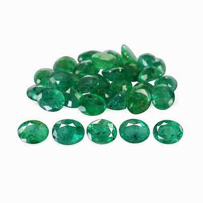 Natural 5x4x2.7mm Faceted Oval Brazilian Emerald