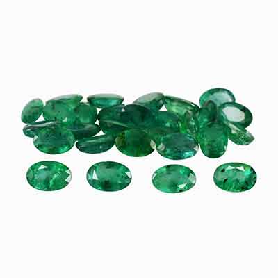 Natural 6x4x2.5mm Faceted Oval Brazilian Emerald