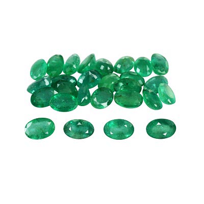 Natural 6x4x2.6mm Faceted Oval Brazilian Emerald