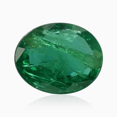 Natural 9.5x10.5x5mm Faceted Oval Emerald