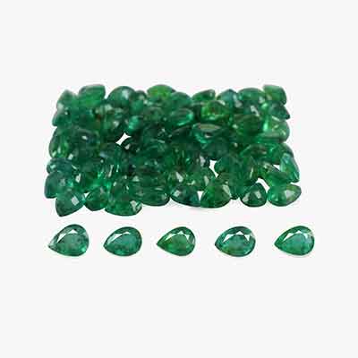 Natural 4x3x2mm Faceted Pear Brazilian Emerald