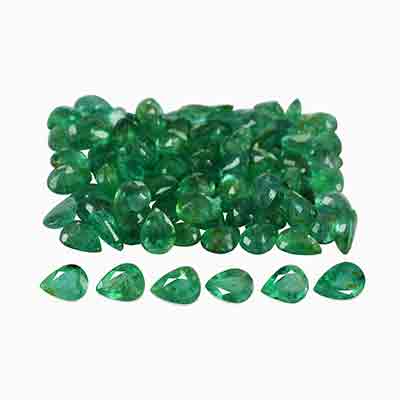 Natural 4x3x2mm Faceted Pear Brazilian Emerald