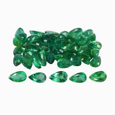 Natural 5x3x2.3mm Faceted Pear Brazilian Emerald