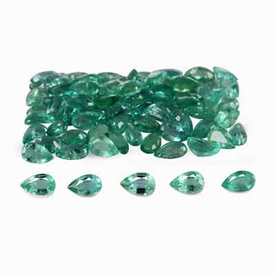 Natural 5x3x1.9mm Faceted Pear Brazilian Emerald