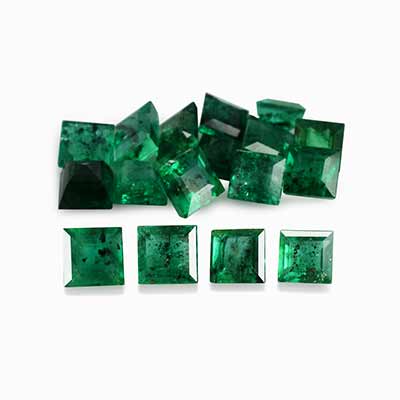 Natural 3x3x2.10mm Faceted Square Emerald