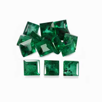 Natural 2.7x2.7x2.10mm Faceted Square Emerald