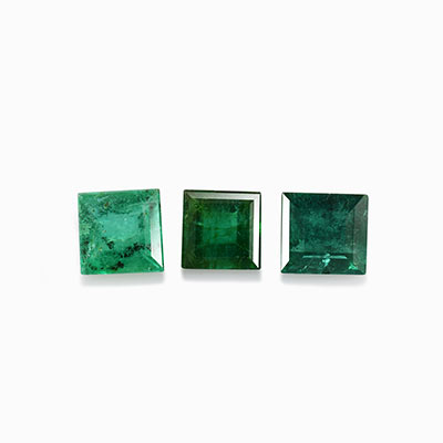 Natural 4x4x2.5mm Faceted Square Emerald