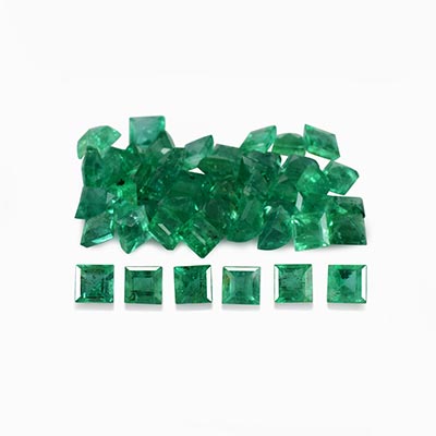 Natural 2.7x2.7x1.8mm Faceted Square Emerald