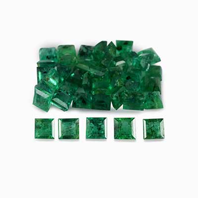 Natural 3x3x2.10mm Faceted Square Emerald