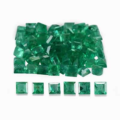 Natural 2.2x2.2x1.8mm Faceted Square Emerald