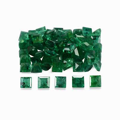 Natural 2.2x2.2x1.6mm Faceted Square Emerald