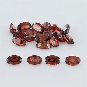 Natural 5x3x2.10mm Faceted Oval Garnet