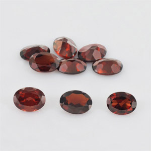 Natural 8x6x2.9mm Faceted Oval Garnet