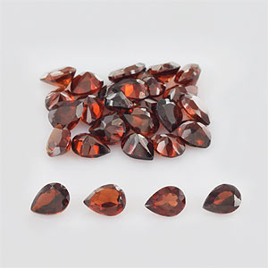 Natural 4x3x2.10mm Faceted Pear Garnet