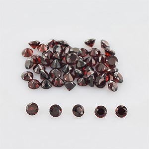 Natural 2x2x1.5mm Faceted Round Garnet