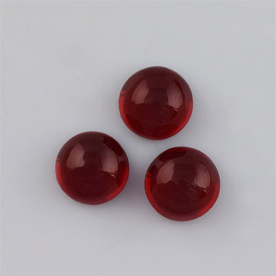 Natural 7x7x4.4mm Cabochon Round Garnet