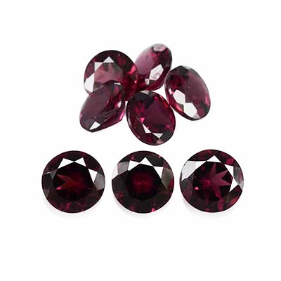 Natural 6x6x3.6mm Faceted Round Rhodolite Garnet