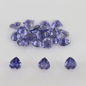 Natural 3x3x2mm Faceted Heart Iolite