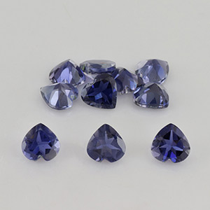 Natural 5x5x3mm Faceted Heart Iolite