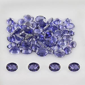 Natural 4x3x1.8mm Faceted Oval Iolite